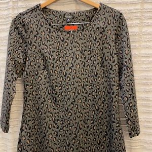 Grey leopard midi dress